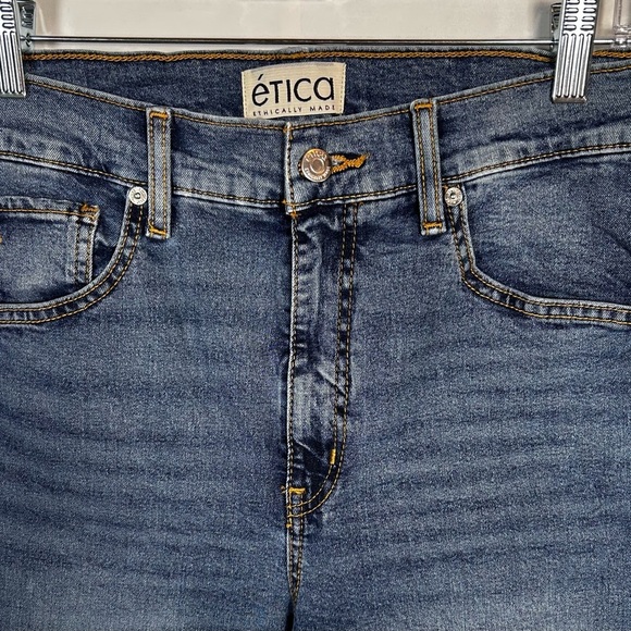 Etica Anthropologie Anya High Rise Modern Flare Cropped Jean Raw Hem Sz 29 NWT - Picture 5 of 8